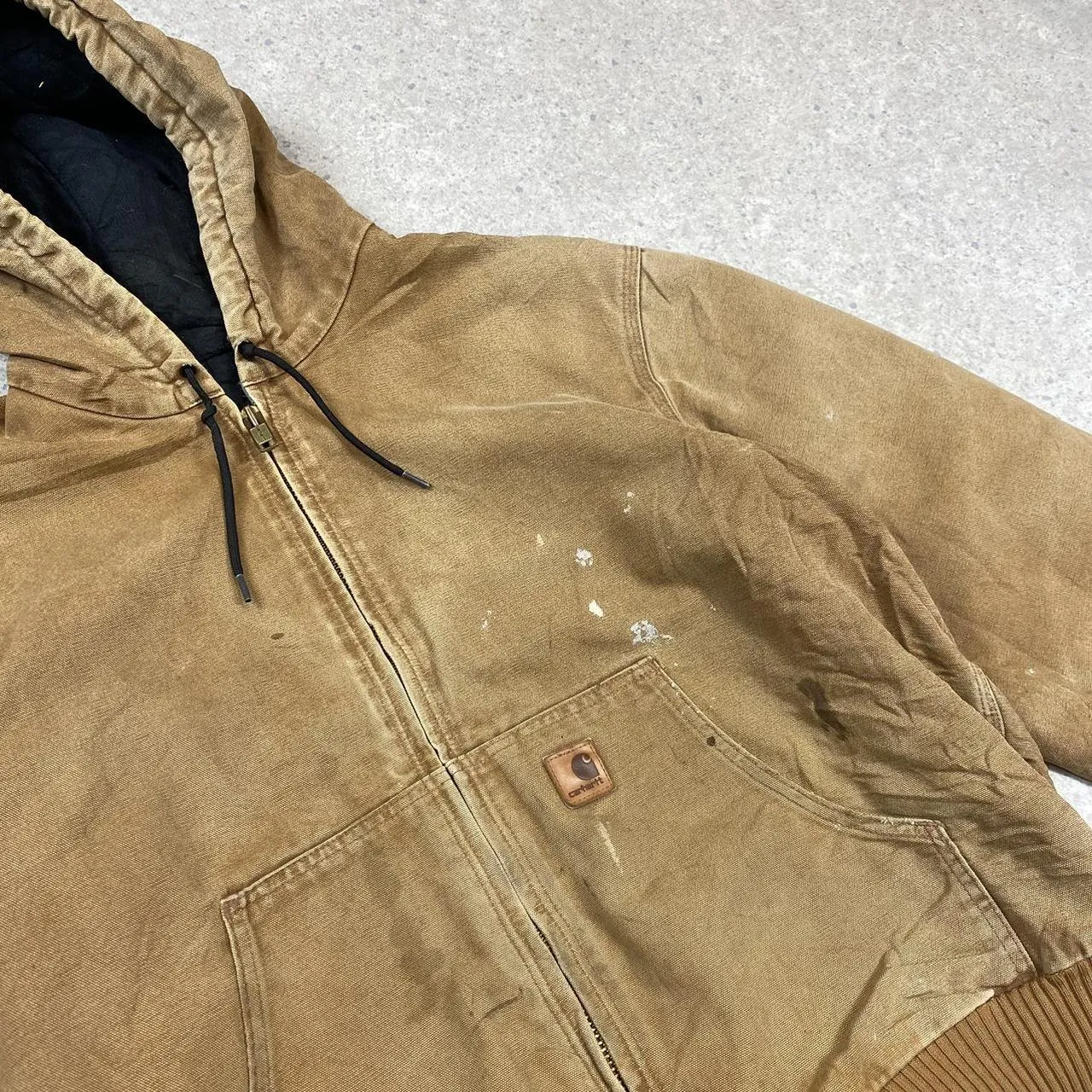 Vintage Carhartt Active Hooded Jacket tan large